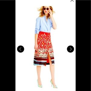 J.Crew Collection faux-wrap skirt in watercolor mosaic